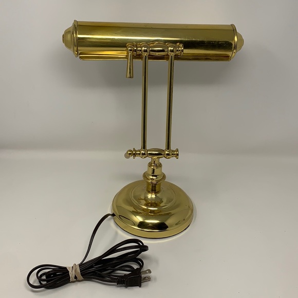 13” gold color bankers vintage desk lamp WORKS! 🚩OVER 5 POUNDS!🚩 - Picture 5 of 16